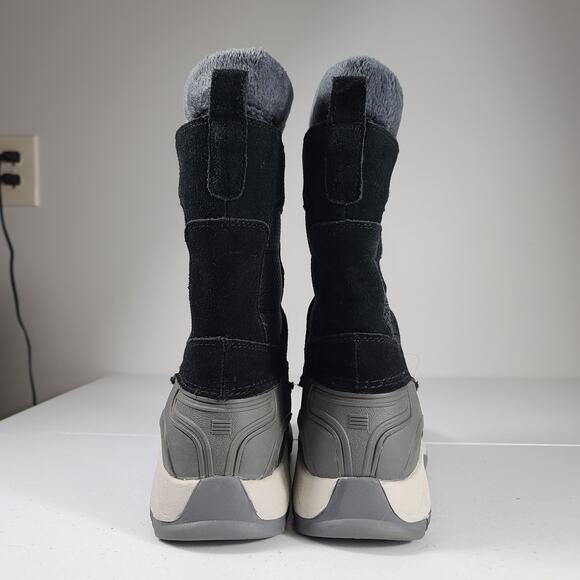 Lands End Black Gray Waterproof Rubber & Quilted Insulated Lined Boots NWOT 8 - Picture 2 of 4